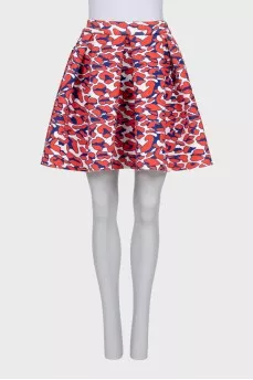 Full printed mini skirt