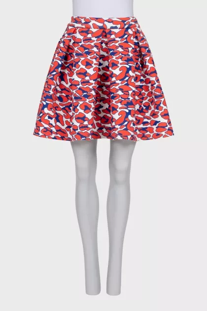 Full printed mini skirt