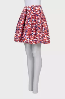 Full printed mini skirt