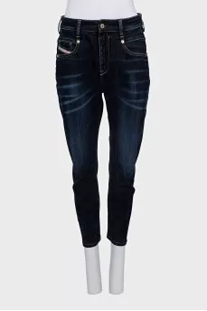 Темно-синие джинсы tapered fit