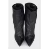 Insulated leather ankle boots with stiletto heels