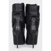 Insulated leather ankle boots with stiletto heels