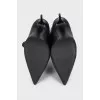 Insulated leather ankle boots with stiletto heels