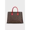 Flower tote bag in signature canvas