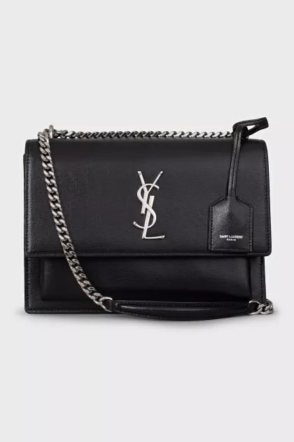 Sunset black leather bag