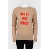 Jumper with red inscription