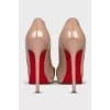 Beige leather stiletto heels