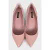 Човники з лакової шкіри на підборах kitten heel