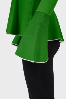 Basque sweater and flared sleeves