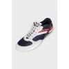 Suede and textile sneakers