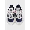 Suede and textile sneakers