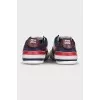 Suede and textile sneakers