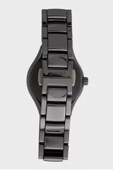Watch with diamonds in a ceramic case