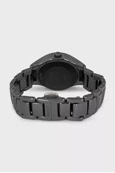 Watch with diamonds in a ceramic case