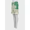 Printed silk skirt with frill