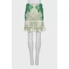 Printed silk skirt with frill
