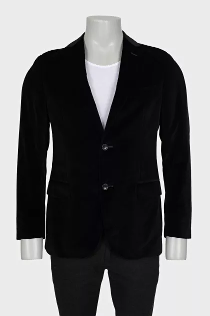 Men's straight-cut velvet jacket