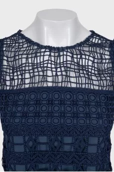 Straight top with lace inserts