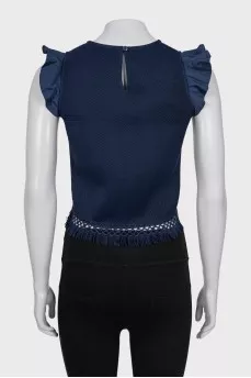 Straight top with lace inserts