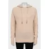 Straight hoodie made of merino wool and cashmere
