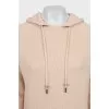 Straight hoodie made of merino wool and cashmere