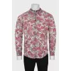 Men's straight-cut floral print shirt