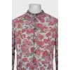 Men's straight-cut floral print shirt