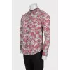 Men's straight-cut floral print shirt