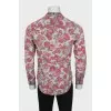 Men's straight-cut floral print shirt