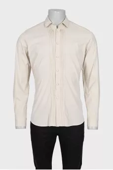 Men's straight pleated shirt