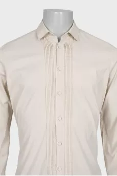 Men's straight pleated shirt