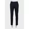 Men's blue trousers with advertising