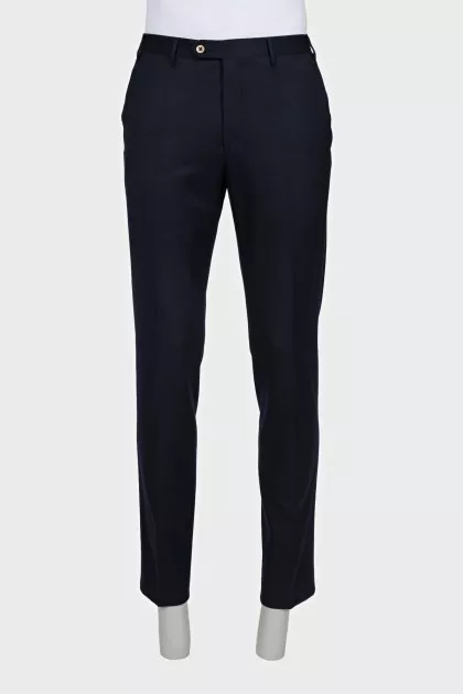 Men's blue trousers with advertising