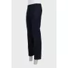 Men's blue trousers with advertising