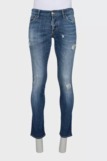 Men's ripped blue jeans