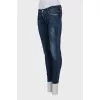 Blue jeans with side zippers