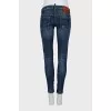 Blue jeans with side zippers