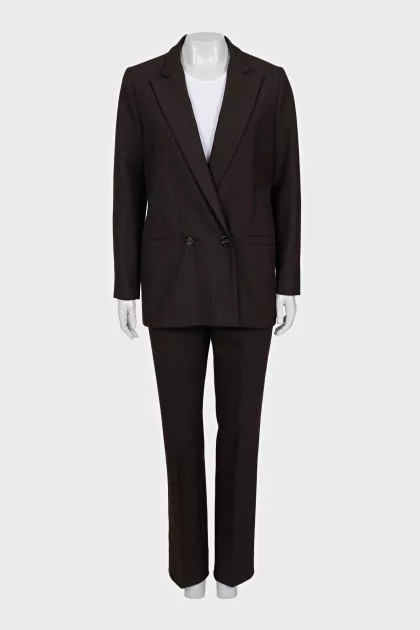 Brown suit with checkered trousers