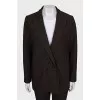 Brown suit with checkered trousers