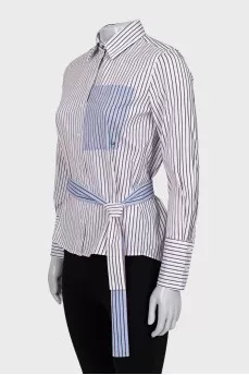 Striped shirt with belt