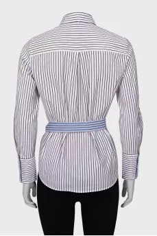 Striped shirt with belt