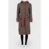 Coat with contrast edging red