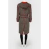 Coat with contrast edging red