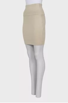 Fitted mini skirt with elastic band