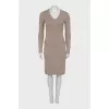 Brown bodycon skirt suit