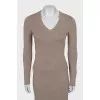 Brown bodycon skirt suit