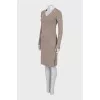 Brown bodycon skirt suit