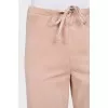 Loose-fitting leather trousers
