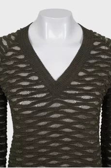 Pullover with shiny thread
