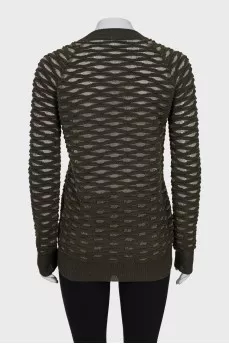 Pullover with shiny thread